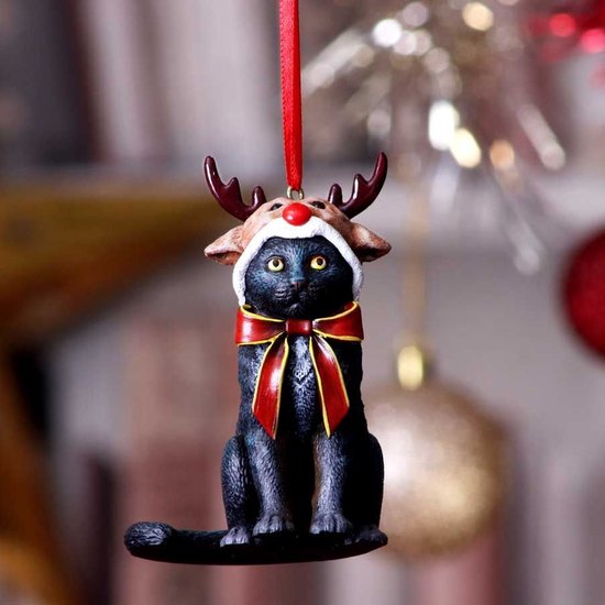 Nemesis Now Boule de Noël Renne Cat Multicolore