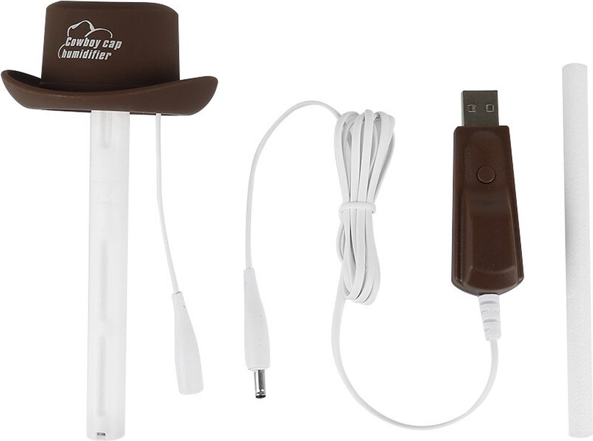Mini USB draagbare luchtbevochtiger - Ultrasone luchtreiniger - Mistmaker - Diffuser voor etherische olie - Bruin