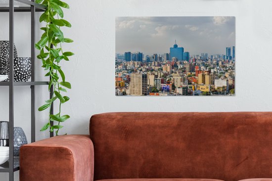 Toile Peinture Skyline - Mexique - Amérique - 90x60 cm - Décoration murale