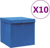 vidaXL Opbergboxen met deksels 10 st 28x28x28 cm blauw  VDXL_325198