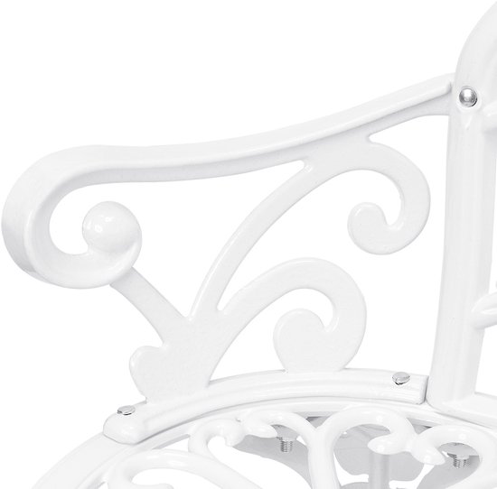 Banc de jardin deux places fonte 100x54x80 cm blanc