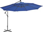 Zweefparasol met LED-verlichting 350 cm azuurblauw