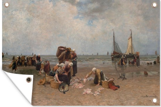Tuinposter - Tuindoek - Tuinposters buiten - Return of the fishing fleet - schilderij van Bernard Blommers - 120x80 cm - Tuin