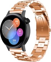 Stalen Smartwatch bandje - Geschikt voor  Huawei Watch GT 3 42mm stalen band - Rosé goud - 42mm - Strap-it Horlogeband / Polsband / Armband