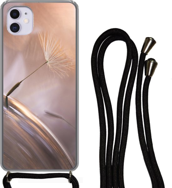 Telefoonhoesje Geschikt voor iPhone 11 - Paardenbloem zaden - Abstract - Lucht - Siliconen - Crossbody - Backcover met Koord - Telefoonhoesje met koord - Hoesje met touw Telefoonhoesje