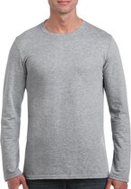 Basic heren t-shirt grijs met lange mouwen - Herenkleding - herenshirt met lange mouw XL