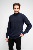 WOOLEN ZIP SWEATER | Donkerblauw