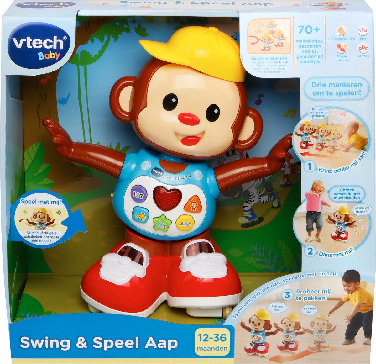 VTech Baby Swing & Speel Aap - Cadeau - Educatief & Interactief Baby Speelgoed - met Liedjes & Geluiden - 1 tot 3 Jaar — afbeelding 5