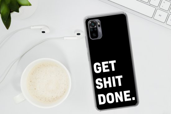 Convient pour la coque Xiaomi Redmi Note 10 Pro - Citations - Dictons - Faites de la merde - Étui de téléphone en Siliconen