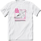 AV-8B Vliegtuig T-Shirt | Unisex leger Kleding | Dames - Heren Straaljager shirt | Army F16 | Grappig bouwpakket Cadeau | - Wit - XXL