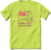 F-18 Vliegtuig T-Shirt | Unisex leger Kleding | Dames - Heren Straaljager shirt | Army F16 | Grappig bouwpakket Cadeau | - Groen - 3XL