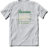 A-10 Warthog Vliegtuig T-Shirt | Unisex leger Kleding | Dames - Heren Straaljager shirt | Army F16 | Grappig bouwpakket Cadeau | - Licht Grijs - Gemaleerd - L