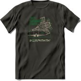 SU-33 Vliegtuig T-Shirt | Unisex leger Kleding | Dames - Heren Straaljager shirt | Army F16 | Grappig bouwpakket Cadeau | - Donker Grijs - 3XL