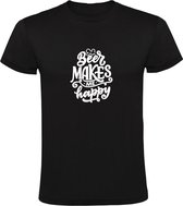 Beer makes me happy | Heren T-shirt | Zwart | Bier maakt mij gelukkig | Borrel | Feest | Quote | Spreuken | Cadeau