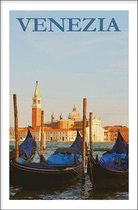 Walljar - Venetië Boten - Muurdecoratie - Poster met lijst