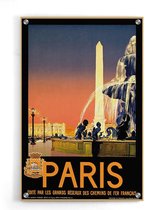 Walljar - Paris Fontein - Muurdecoratie - Plexiglas schilderij