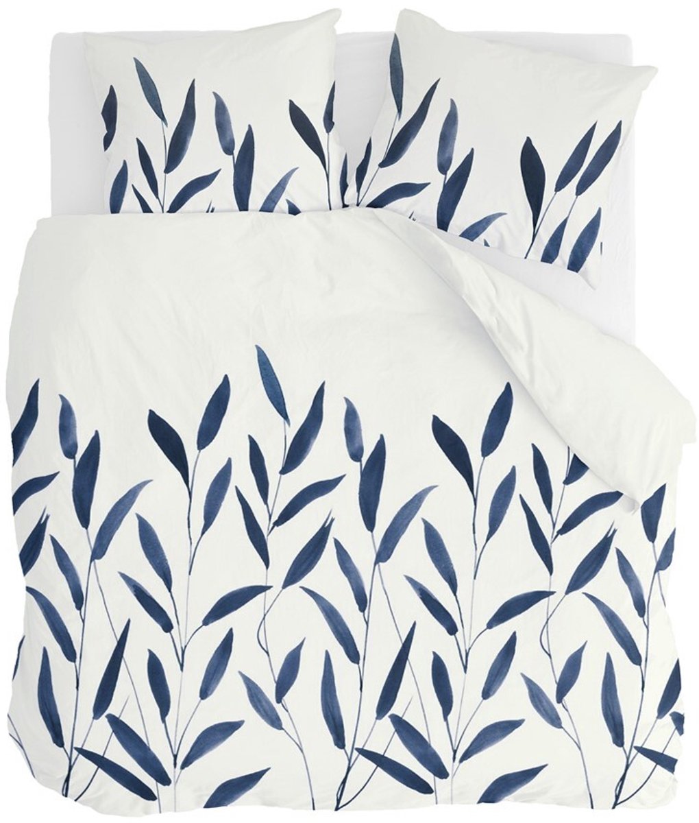 Walra Dekbedovertrek Bamboo Branches - 200x220 - 100% Katoen - Wit / Donker Grijs