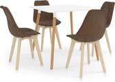 vidaXL 5-delige Eethoek bruin