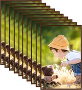 Fotolijsten 10 st voor wand of tafel 10x15 cm MDF bronskleurig