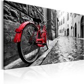 Schilderij - Vintage Red Bike.