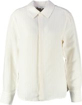 Yaya viscose gestreepte blouse off white koraal - Maat 42