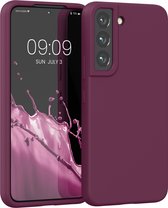 kwmobile telefoonhoesje geschikt voor Samsung Galaxy S22 - Hoesje met siliconen coating - Smartphone case in bordeaux-violet