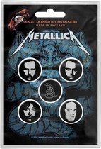 Metallica - Wherever I May Roam Badge/button - Set van 5 - Zwart/Grijs