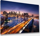 Akoestische panelen - Geluidsisolatie - Akoestische wandpanelen - Akoestisch schilderij AcousticBudget® - paneel zonsondergang New York, USA - design 185 - 90x60 - Wanddecoratie -