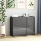 Decoways - Dressoir 88x30x70 cm spaanplaat hoogglans grijs