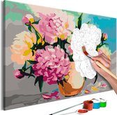 Doe-het-zelf op canvas schilderen - Flowers in Vase.