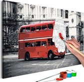 Doe-het-zelf op canvas schilderen - London Bus.