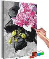 Doe-het-zelf op canvas schilderen - Pink Orchid.
