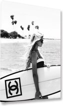 Acoustic Home - Akoestisch schilderij AcousticBudget® - paneel met Chanel surfboard - design 237 - 60x90