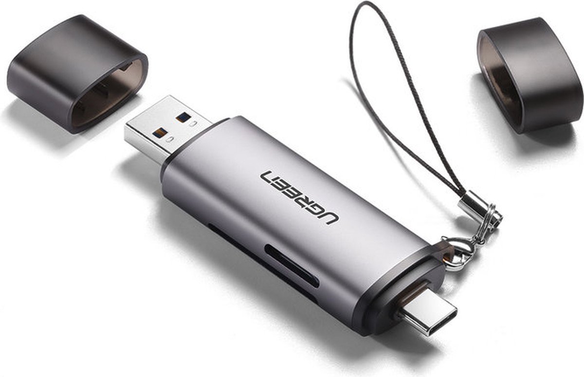 UGREEN USB-C OTG Kaartlezer - 5Gbps overdrachtsnelheid - Plug & Play - Tegelijktertijd toegang tot SD & TF - CM185-50706