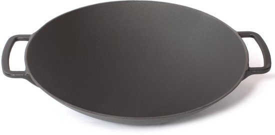 Gietijzeren wok mat zwart, 35cm - Surel