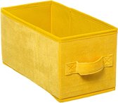 Five® Opvouwbare gele velvet mand 15 x 31 x 15 cm - Geel - Opvouwbaar