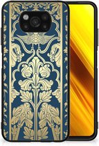 Hoesje Customize Xiaomi Paco X3 | X3 Pro Back Cover Siliconen Hoesje met Zwarte rand Beige Flowers