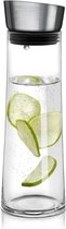 Navaris karaf van glas  - Waterkan voor koude en warme dranken - Inhoud 0,8L - Met antilek deksel inclusief filter - Hittebestendige waterkaraf