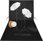 Everest Fotostudioset met lampen, paraplu's, achtergrond en reflector