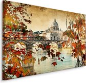 Schilderij - Lente in Rome, premium Print op Canvas, 5 maten