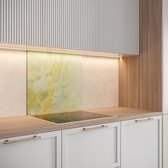 SAINT GOBAIN BODEMKAP GLAS ONYX geel verkregen door digitaal printen + emaille 70X60