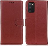Book Case - Samsung Galaxy A03s Hoesje - Bruin