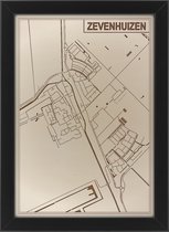 Houten stadskaart van Zevenhuizen