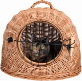 ROTAN KATTENMAND MET DEUR 50CM