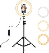 Anneau à selfie professionnel PULUZ avec trépied réglable - Lampe annulaire 45x26cm - 3 températures de couleur - 10 niveaux de luminosité - Rotation à 360 degrés