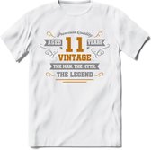 11 Jaar Legend T-Shirt | Goud - Zilver | Grappig Verjaardag Cadeau | Dames - Heren | - Wit - 3XL
