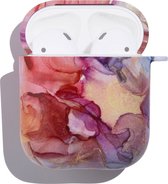 Apple AirPods 2 Hoesje - Mobigear - Marble Serie - Hard Kunststof Hoesje - Blauw / Paars - Hoesje Geschikt Voor Apple AirPods 2