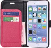 MW Wallet Book Case Litchi Roze voor Apple iPhone 6 Plus