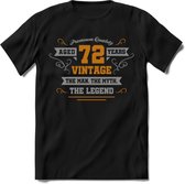 72 Jaar Legend T-Shirt | Goud - Zilver | Grappig Verjaardag Cadeau | Dames - Heren | - Zwart - 3XL