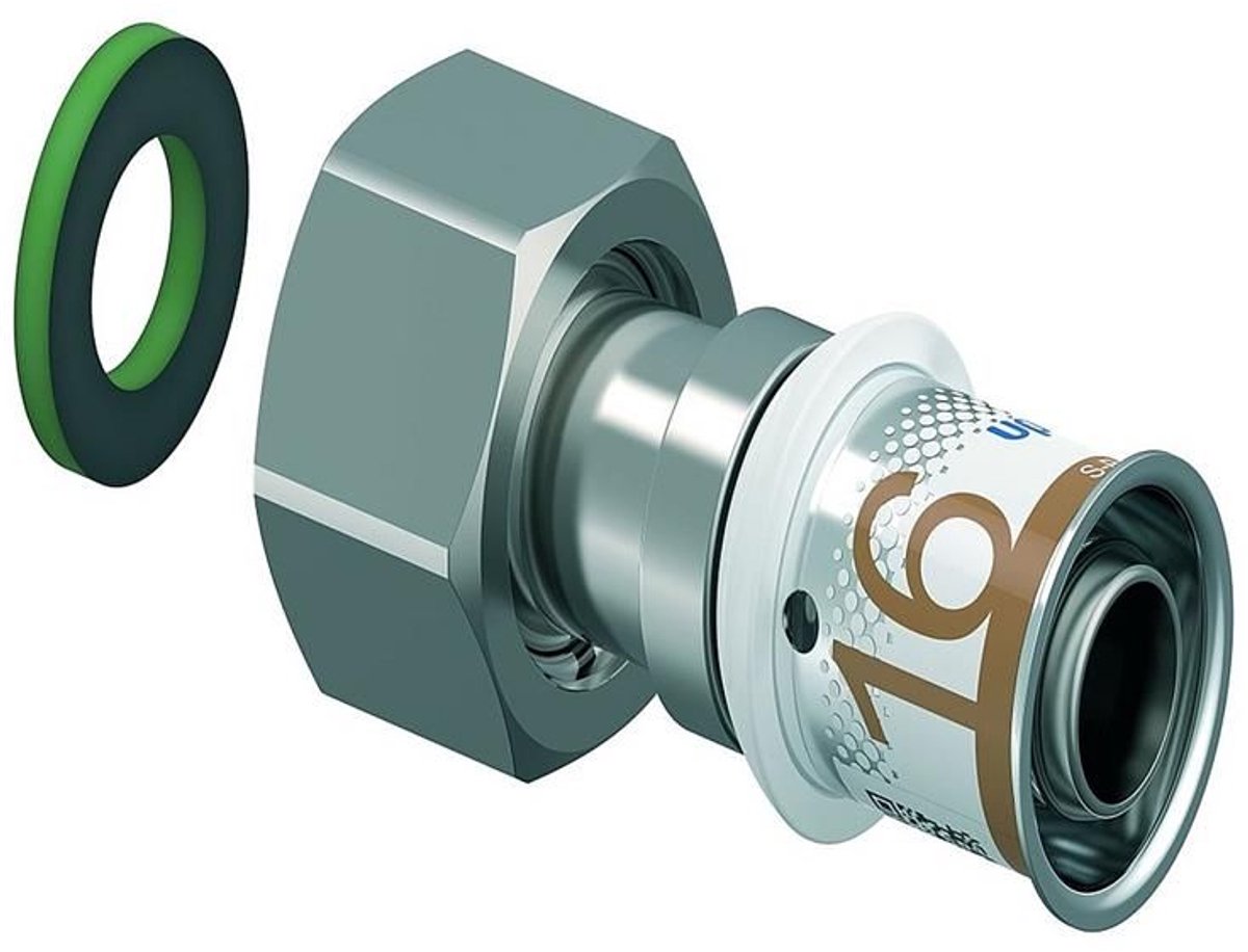 Uponor S-Press Plus schroefkoppeling - 1/2 binnendraad x 16 mm pers